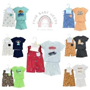 Baby Boy Set 3IN1 Romper & Setelan Full Karakter Bahan Katun Premium Import Untuk Anak Usia Newborn Sampai 18 Bulan