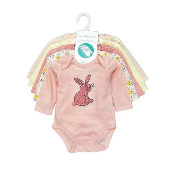Bodysuit Lengan Panjang 5in1 Bayi Laki-Laki dan Perempuan Bahan Katun Premium Untuk Anak Usia Newborn - 9 Bulan - Gambar 4