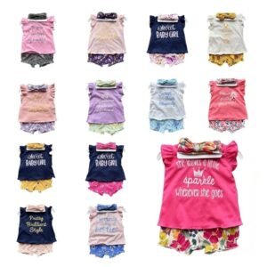 Setelan Bayi 3in1 Celana Pendek Dapat Bendo Premium Import Untuk Anak Perempuan Usia Newborn Sampai 2 Tahun