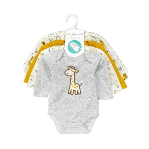 Bodysuit Lengan Panjang 5in1 Bayi Laki-Laki dan Perempuan Bahan Katun Premium Untuk Anak Usia Newborn - 9 Bulan - Gambar 5