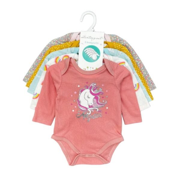 Bodysuit Lengan Panjang 5in1 Bayi Laki-Laki dan Perempuan Bahan Katun Premium Untuk Anak Usia Newborn - 9 Bulan - Gambar 6