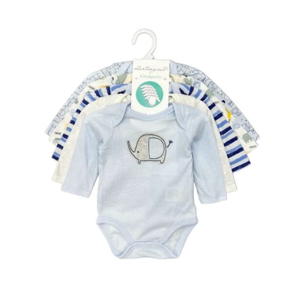 Bodysuit Lengan Panjang 5in1 Bayi Laki-Laki dan Perempuan Bahan Katun Premium Untuk Anak Usia Newborn - 9 Bulan - Gambar 11
