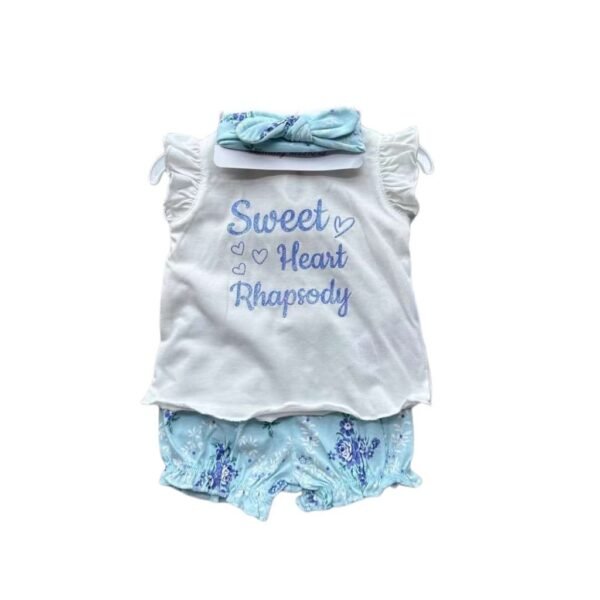 Setelan Bayi 3in1 Celana Pendek Dapat Bendo Premium Import Untuk Anak Perempuan Usia Newborn Sampai 2 Tahun - Gambar 18